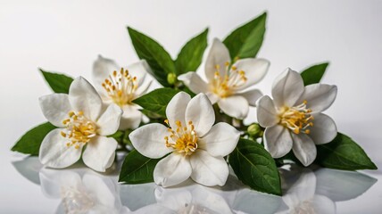 Jasmin Flower on white background isolated. Generative ai 