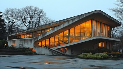 Fototapeta premium Modernist Architecture in the Twilight