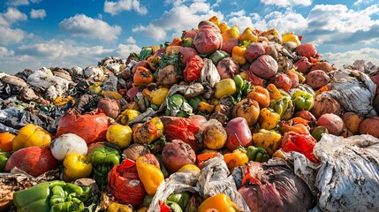 Rotting Food Waste Landfill Environmental Pollution Garbage Disposal Organic Decay Spo