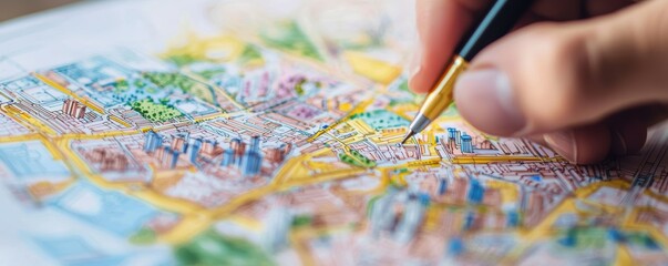 Obraz premium Sustainable urban development sketch city park drawing indoor closeup eco-friendly concepts