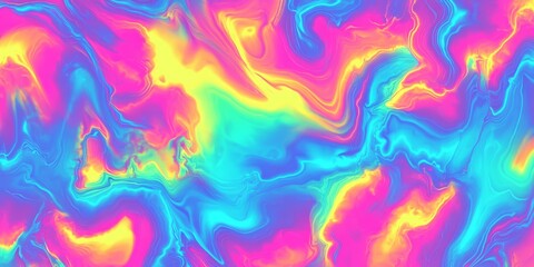 Psychedelic Neon Rainbow Swirls Abstract Pattern Background Texture Colorful Wavy Design Retro Wallpaper Fabric