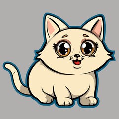 Adorable Cartoon Cat Character with Playful Expression and Charm