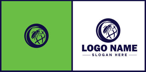  Pest Control icon Exterminating services Vermin control Insect control flat logo sign symbol editable vector