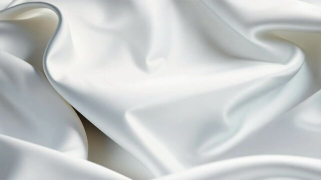 Elegant Soft White Satin Fabric Smooth Textile with Shiny Drapes for Various Design Projects
