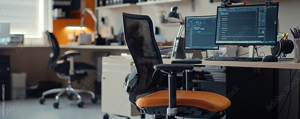 Aufkleber inclusive workspace utilizing accessibility tools modern office digital environment ergonomic setup 
