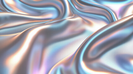 Smooth pearl silver holographic fabric