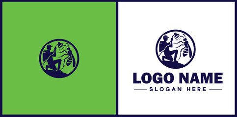 Obraz premium Pest Control icon Exterminating services Vermin control Insect control flat logo sign symbol editable vector