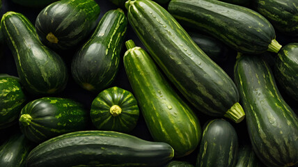 Fresh Organic Green Striped Zucchini Background