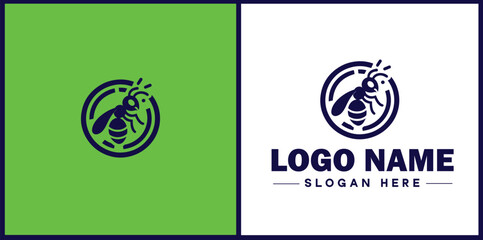  Pest Control icon Exterminating services Vermin control Insect control flat logo sign symbol editable vector