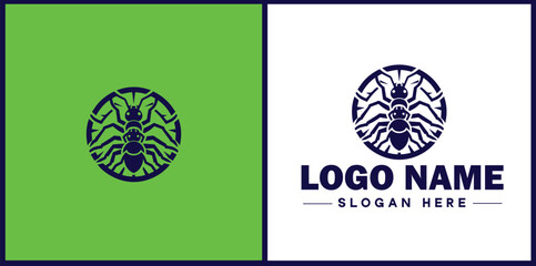  Pest Control icon Exterminating services Vermin control Insect control flat logo sign symbol editable vector