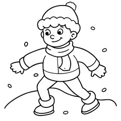 Fototapeta premium cute boy playing with snow