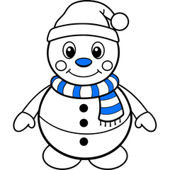 cute blue snowman