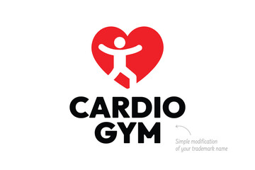 Dynamic Heart Fitness Logo Design - Modern Cardio Gym Icon with Wellness Symbol, Active Lifestyle Branding, Healthy Pulse Emblem, and Vibrant Red Heart for Health and Fitness Businesses