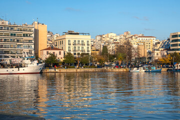 Sunset Panorama of city of Kavala, Greece