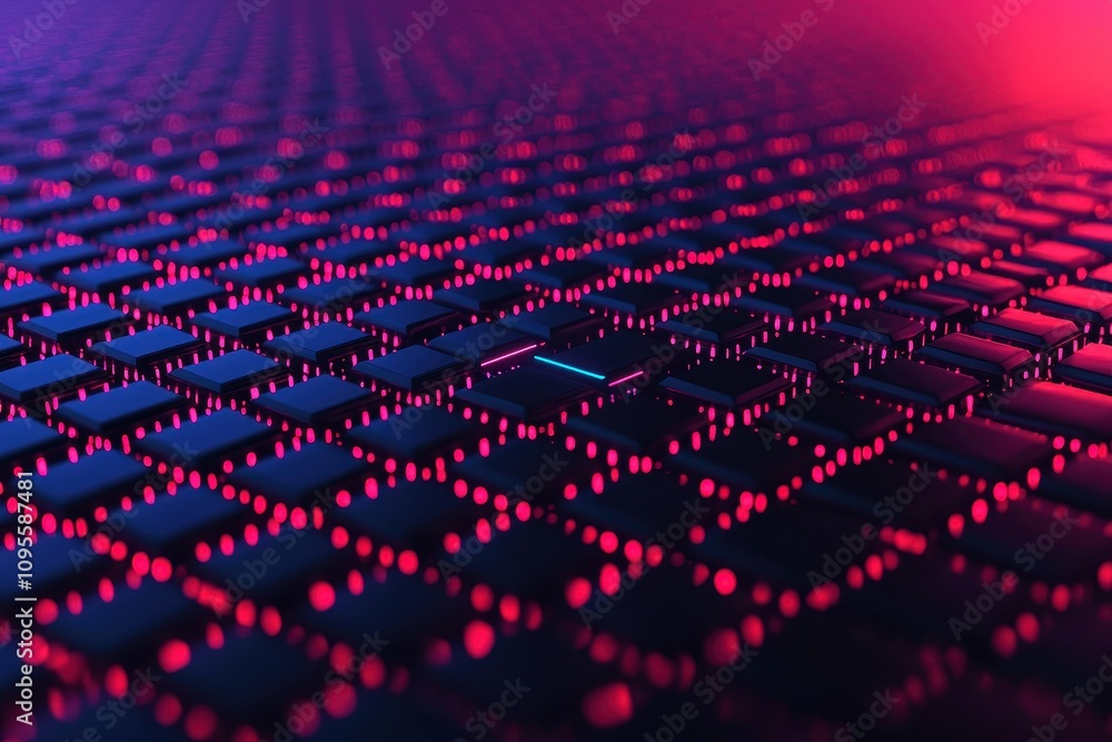 Poster concept of building cyber resilience for it infrastructure. abstract design featuring a grid pattern
