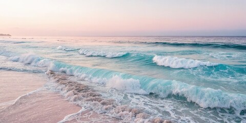 delicate waves in soothing shades of pale pink and blue, serenity now, gentle motion, calming effect, pale pastels