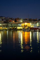 Obraz premium Sunset Panorama of city of Kavala, Greece