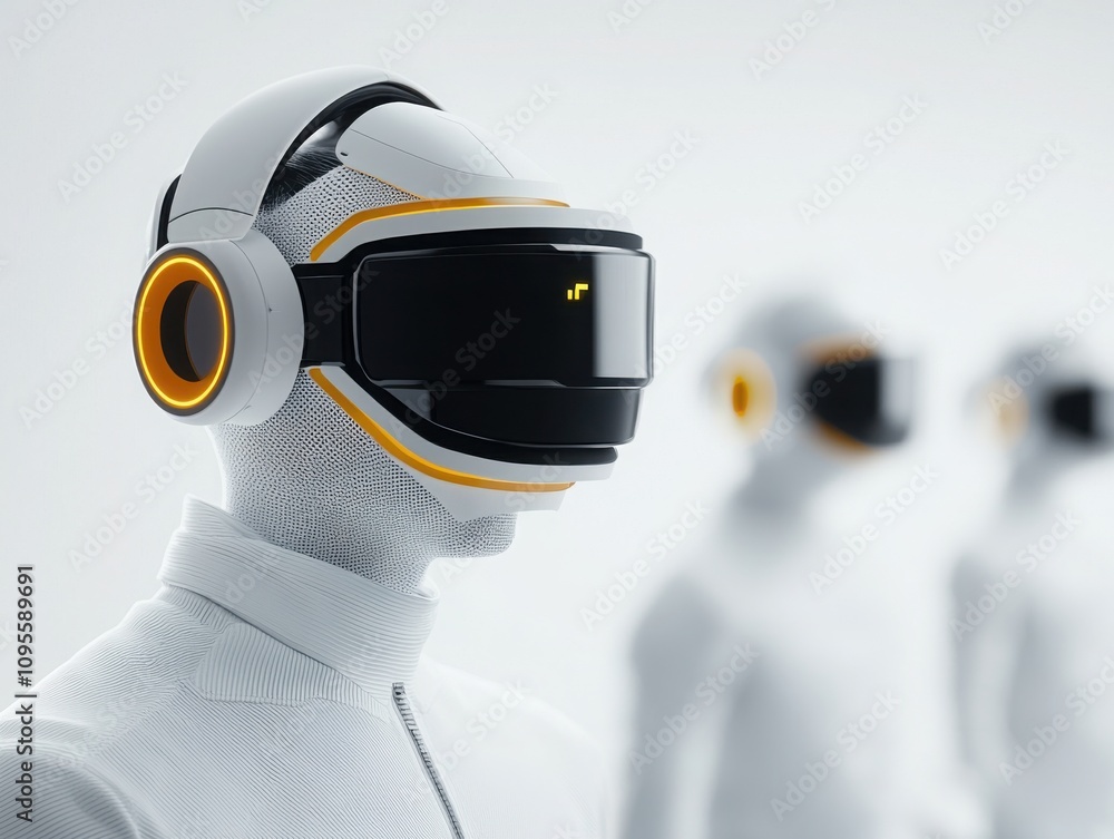 Poster virtual reality learning experience online course technology digital environment close-up view immer