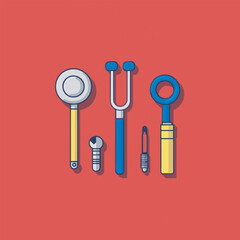 healthcare equipment medical icons set line fill