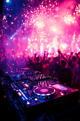 Techno party at new years evening