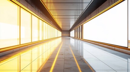 Obraz premium Fundraising Event Setup with Mental Health Awareness Banners and Ambient Lighting in Empty Hall