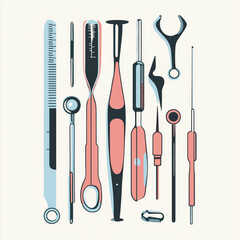 healthcare equipment medical icons set line fill