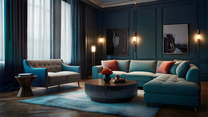 living room cold colors luxury incredibly detailed (1)