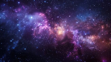 Naklejka premium A stunning nebula with swirling clouds of gas and dust in a deep space, cosmic wonder.