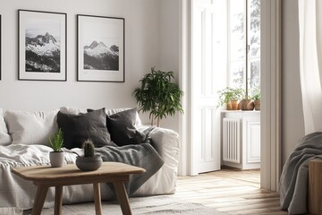 Fototapeta premium 3d render. Modern living room interior.