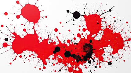 Splattered paint in red and black hues, abstract design, modern art, creative expression
