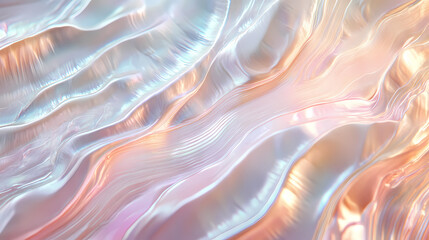 Close-up of iridescent pearl shell texture with soft natural ripples. minimal background for design. Iridescent Pearl Shells. Illustration