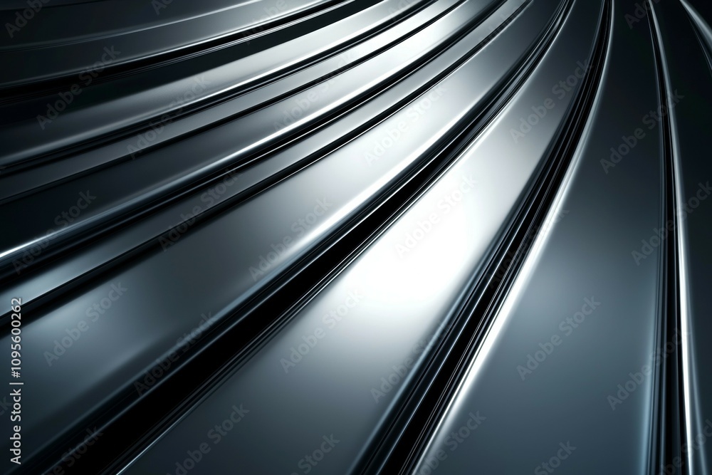 Poster a series of silver lines that are curved and overlapping