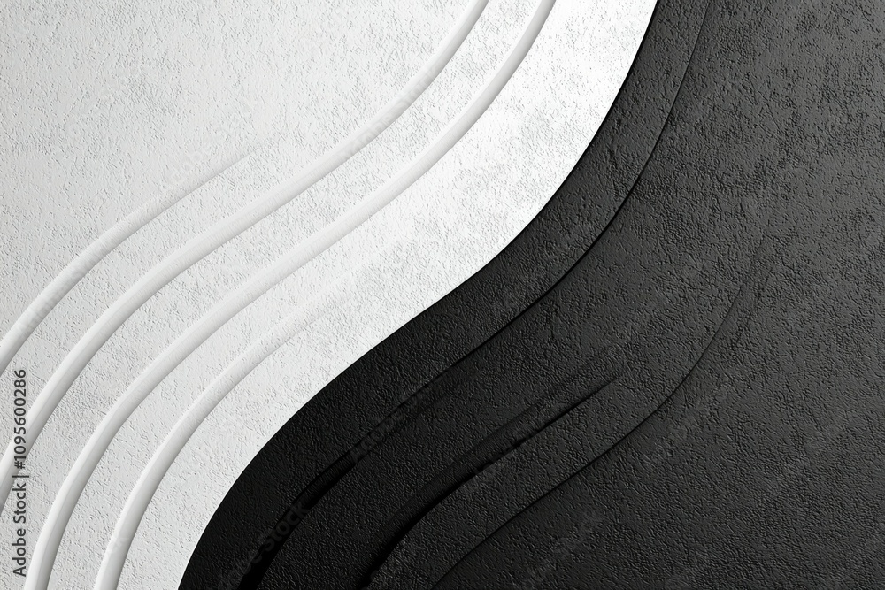Poster a black and white design with a wave pattern