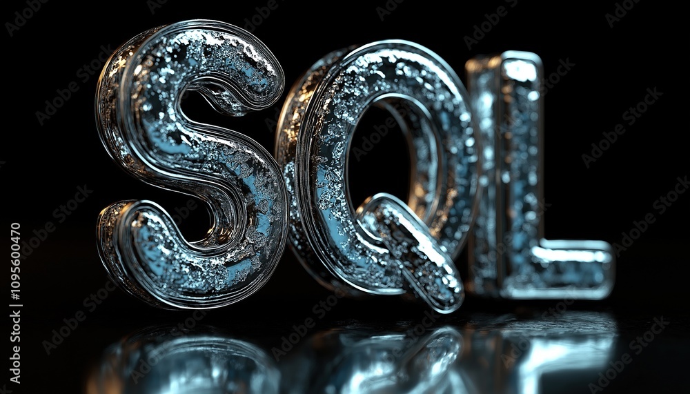 Aufkleber sql database management concept in metallic finish