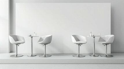 Minimalist White Cafe Seating Area Design