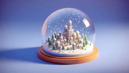 City Christmas in Snow Globe