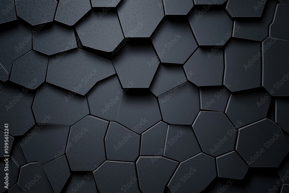 Poster modern hexagonal pattern design abstract art digital media dark background close-up view contemporar