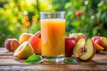Peach and pear juice, a taste of summer in every glass.
