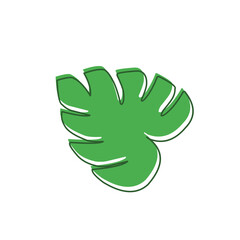 monstera leaf hand drawn outline