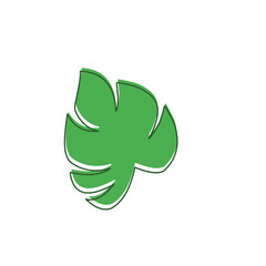 monstera leaf hand drawn outline