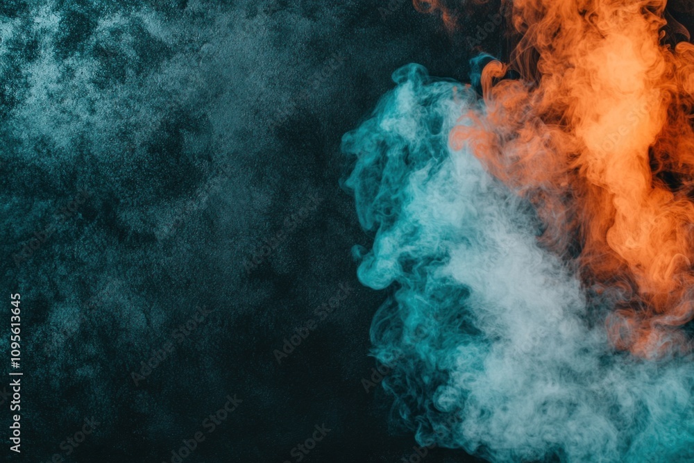 Poster dynamic smoke patterns studio environment abstract art colorful atmosphere aesthetic viewpoint creat