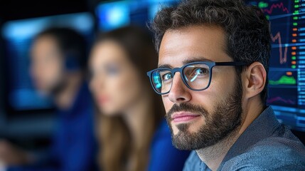 Obraz premium Analyst Engaging with AI Technology