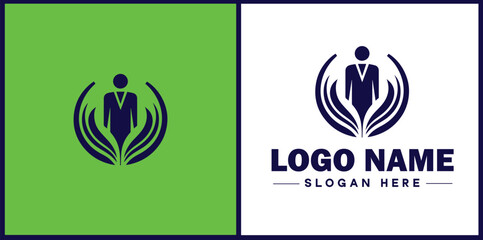 Employment Agency icon Staffing agency Recruitment agency Temp agency flat logo sign symbol editable vector