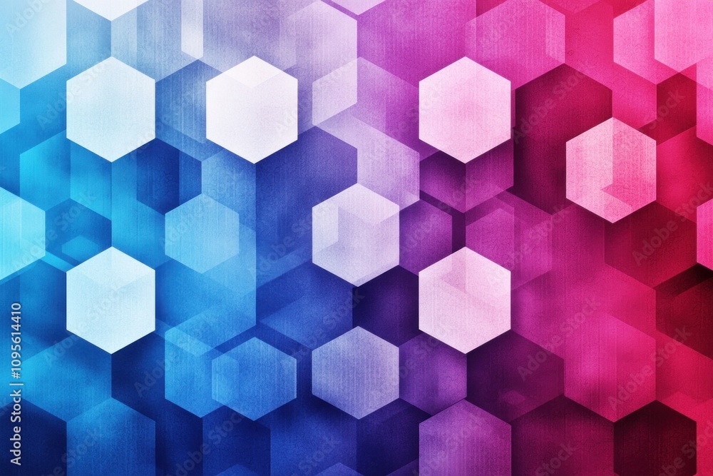 Aufkleber dynamic hexagonal patterns abstract art digital illustration colorful background aesthetic design vi
