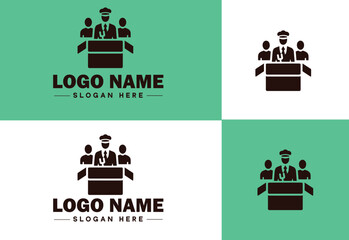 Employment Agency icon Staffing agency Recruitment agency Temp agency flat logo sign symbol editable vector