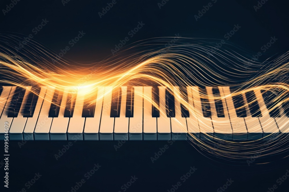 Aufkleber dynamic musical expressions digital art piano keys abstract environment close-up viewpoint sound vis