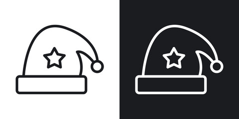 Sleeping hat icon set in blackthin line style.