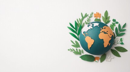 Vivid Earth Day Globe with Green Elements