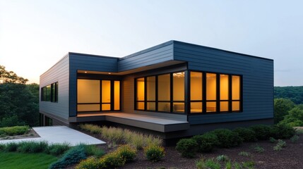 Fototapeta premium Modern Eco-Friendly House with Clean Lines