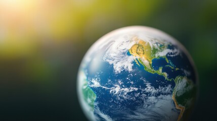 Fototapeta premium Glowing Earth in Nature Emphasizing Environmental Preservation